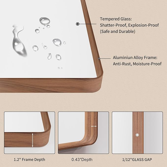 LOAAO 40X36 Inch Bathroom Mirror