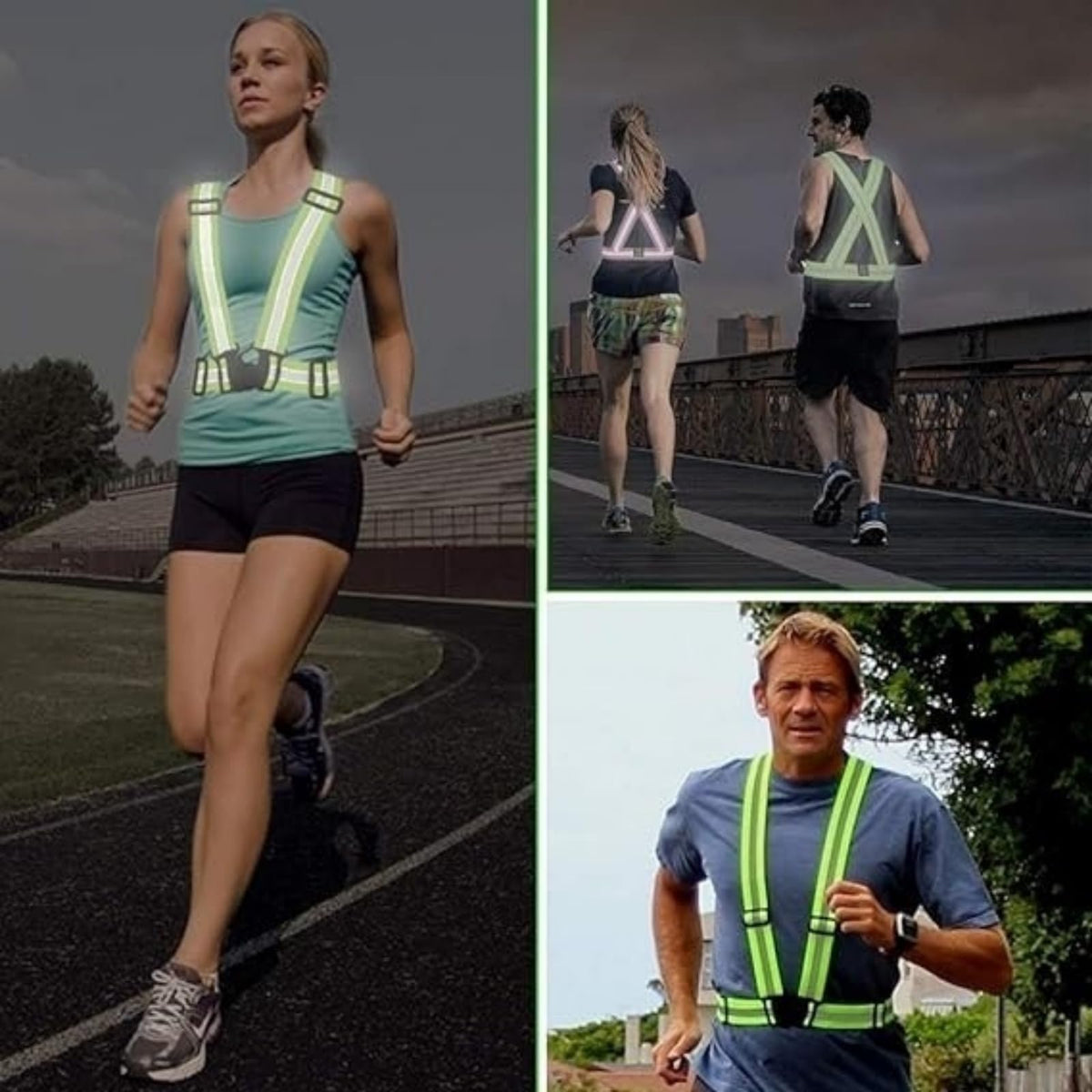 Reflective Running Vest, High Visibility Safety Vest,Adjustable Reflective Gear for Night Jogging/Biking/Walking/Running (Green)