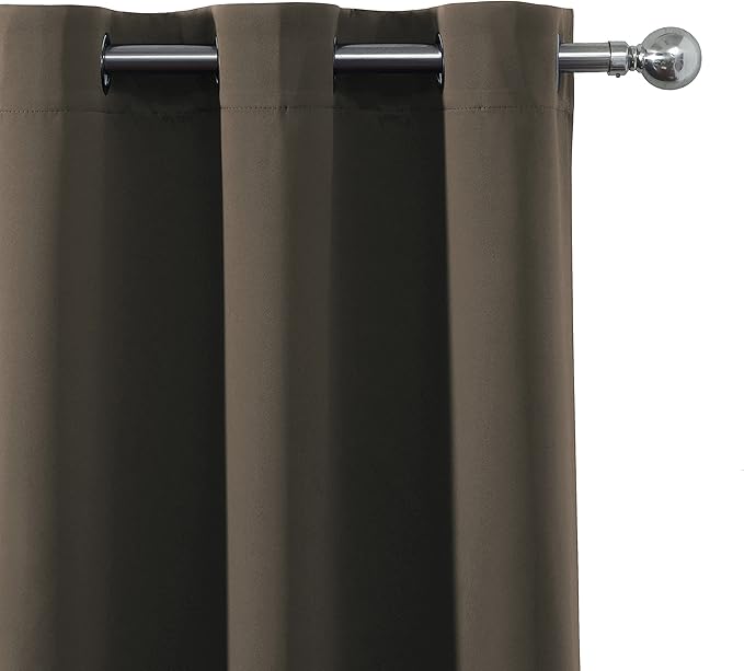 LEMOMO Chocolate Brown Blackout Curtains 40 x 63 Inch Length/Set of 2 Curtain
