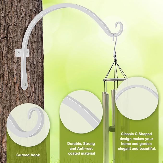 FEED GARDEN 2 Pack 12 Inch Hanging Plant Bracket Wall Hooks Decorative Plant
