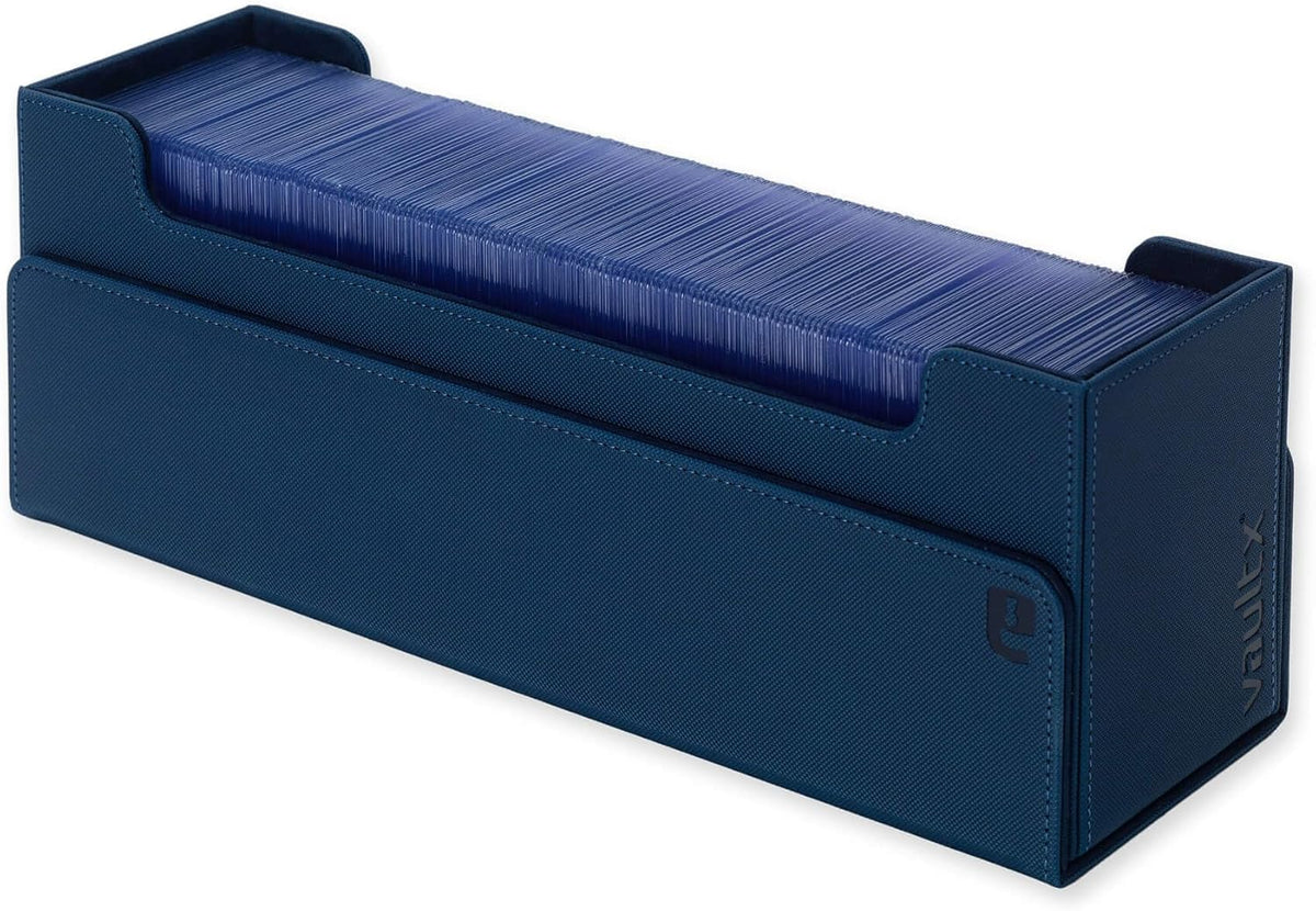 Vault X Trading Card Storage Box - Premium Exo-Tec Material, Detachable Magnetic Lid, Blue | Organize Decks & Sleeved Cards
