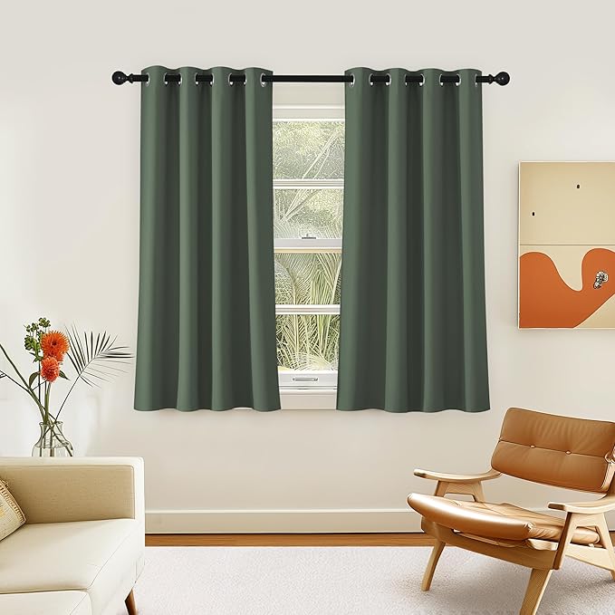 NICETOWN Room Darkening Short Curtain 54 inches Long