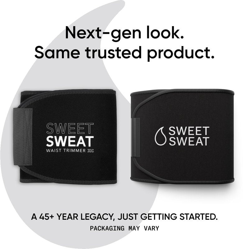 Sports Research Sweet Sweat® Waist Trimmer for Women and Men - Sweat Band Waist Trainer for High-Intensity Training & Workouts Black/White