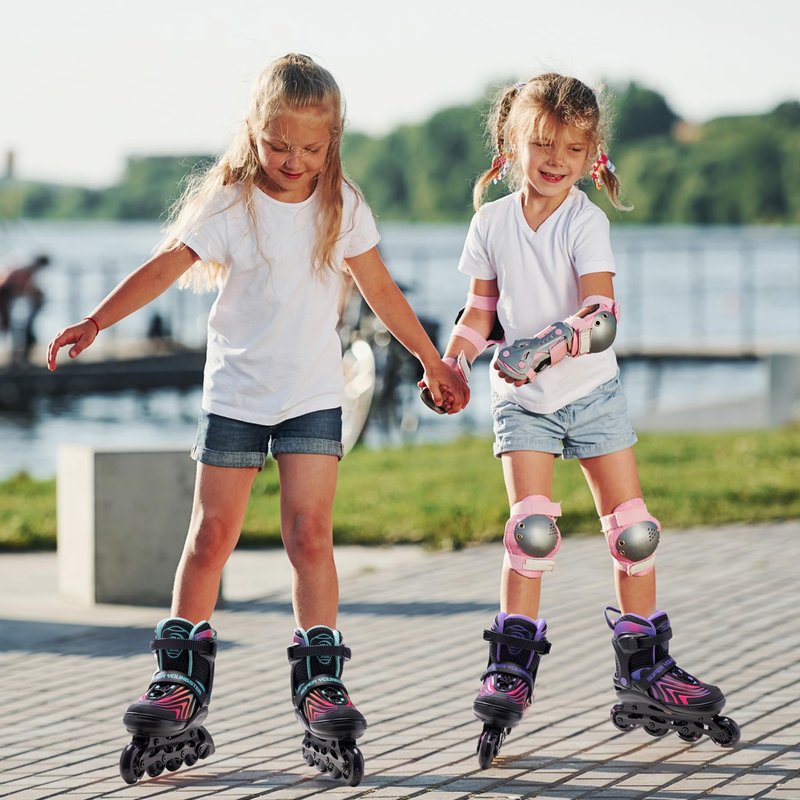SUPER YOUNGSTER Girls Inline Skates for Boys Kids Ages 4-12, Adjustable Light Up Roller Skates for Youth Teens Ages 8-12, Beginner Blades for Women Adults