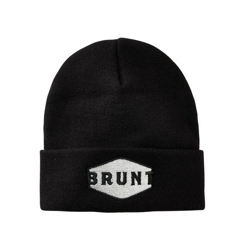 BRUNT Cuffed Beanie - Black and Silver - Cuffed Comfortable Work Beanie - One Size Fits Most