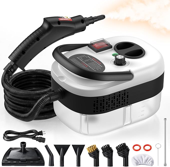 2500W Handheld Steam Cleaner for Home, 6-Level High Pressure Steam Gun, Steam Machine w/40.6oz Tank, Portable Car Steamer for Auto Detailing & Cleaning, Car, Floor, Furniture, Tile Grout, Wall