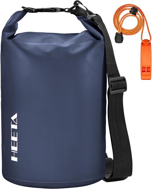 HEETA Waterproof Dry Bag - Lightweight Roll Top Storage Backpack with Emergency Whistle | 5L/10L/20L/30L/40L for Travel, Kayaking, Camping
