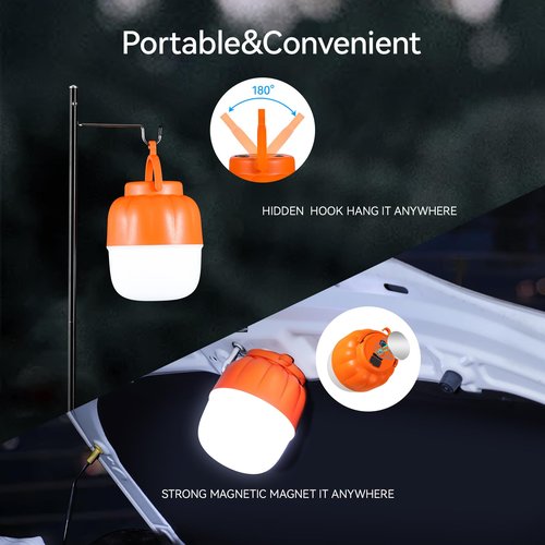 VAVOFO 30W LED Camping Lantern Rechargeable, 100 LEDs with Stepless Dimming, 2500LM, 7200mAh Portable Tent Light with Magnet, IP65 Waterproof for Emergencies ,Power Outages, Camping