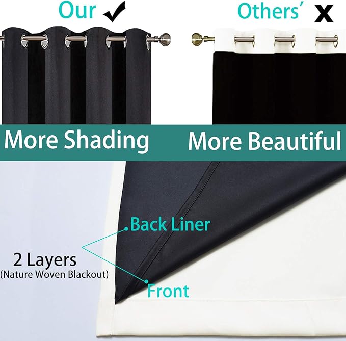 Yakamok 100% Cream Blackout Curtains