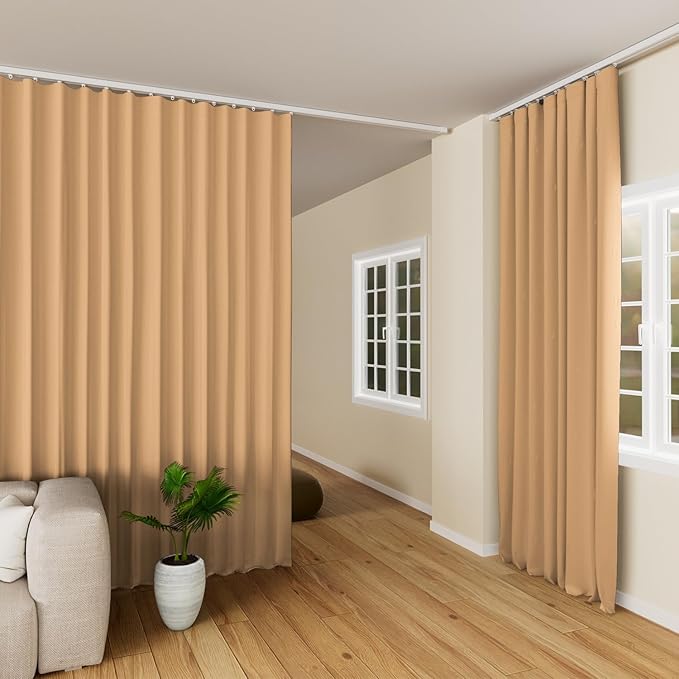 Hoeflife Room Divider Curtains Blackout Floor to Ceiling Curtain