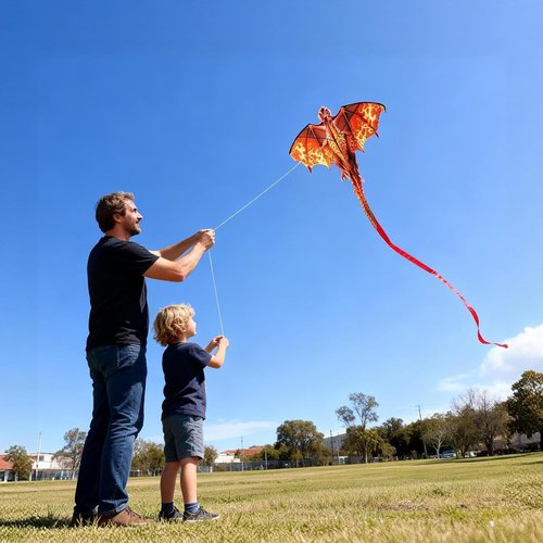 Large Dragon Kite - Easy to Fly for Kids & Adults | 300ft String - Perfect for Outdoor Fun