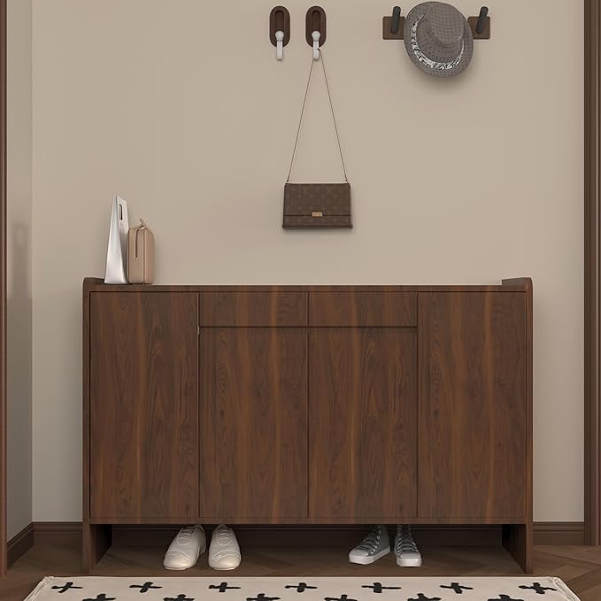 BOMENG Walnut Wood Contact Paper 32x158 inch Dark Brown Wood Wallpaper Peel and