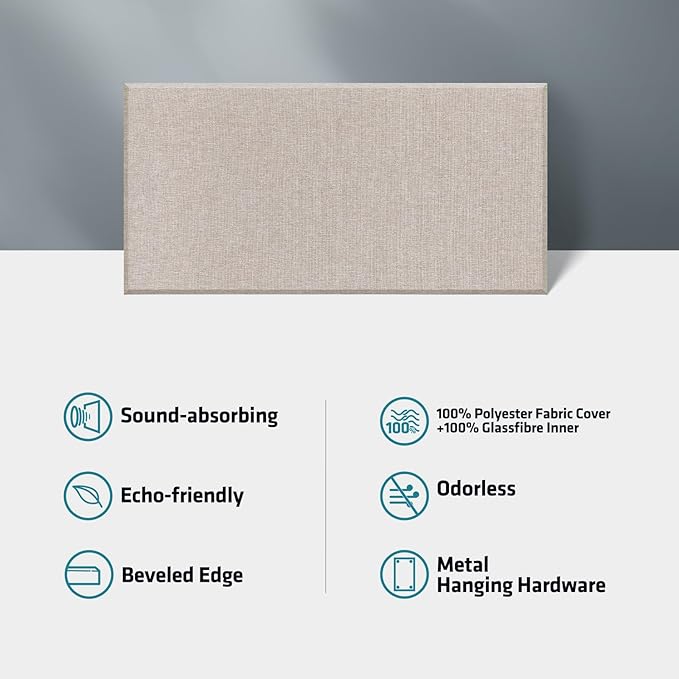 UMIACOUSTICS 4 PCS Acoustic Panels, 2“ Thick 23.6" x 11.8" Fiberglass Sound