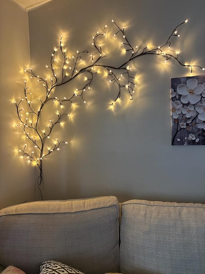 Enchanted Willow Vine Lights for Wall: 7.5FT led Twinkling Tree Branch Light