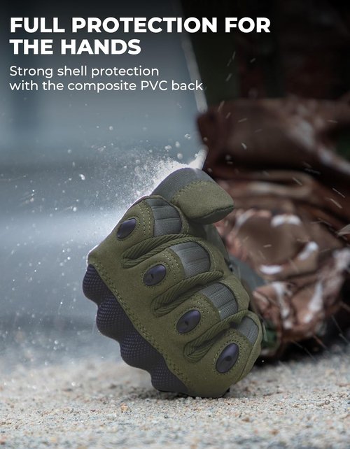 KEMIMOTO Tactical Gloves - Touchscreen Motorcycle Gloves with Hard Shell & Palm Padding | Ideal for Cycling, Hiking, and Sports