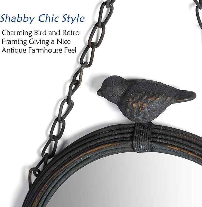 NIKKY HOME Shabby Chic Small Wall Mirrors Decor Decorative Metal Framed Hanging