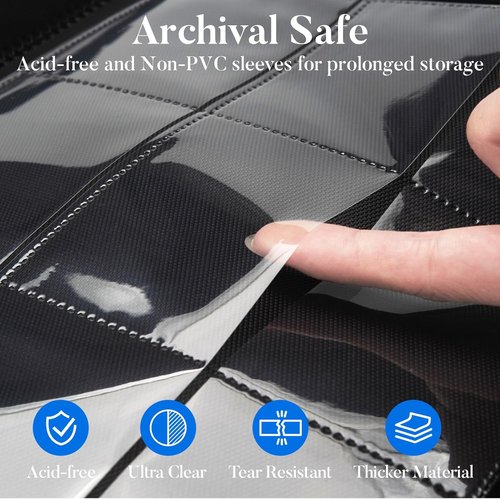 Fabmaker Premium 9 Pocket Card Binder - Sturdy Royal Blue Trading Card Album for 540 Cards