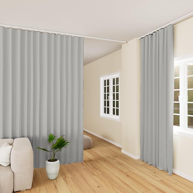 Hoeflife Room Divider Curtains Blackout Floor to Ceiling Curtain