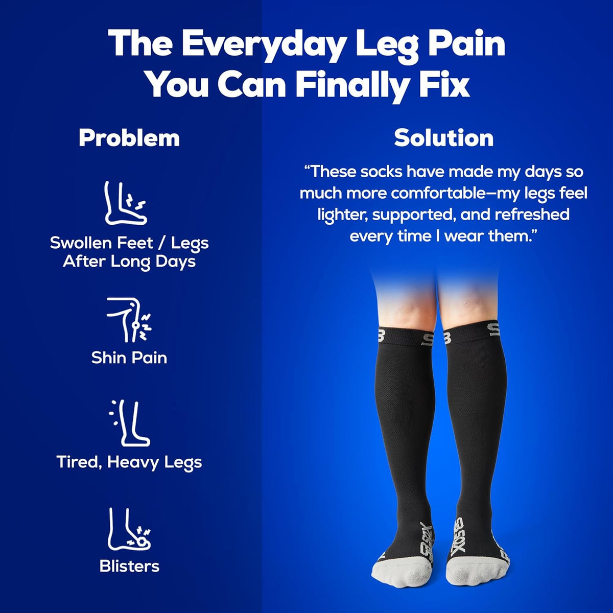 SB SOX Compression Socks - 20-30mmHg Support for Men & Women | Ideal for Travel, Sports, and Daily Use