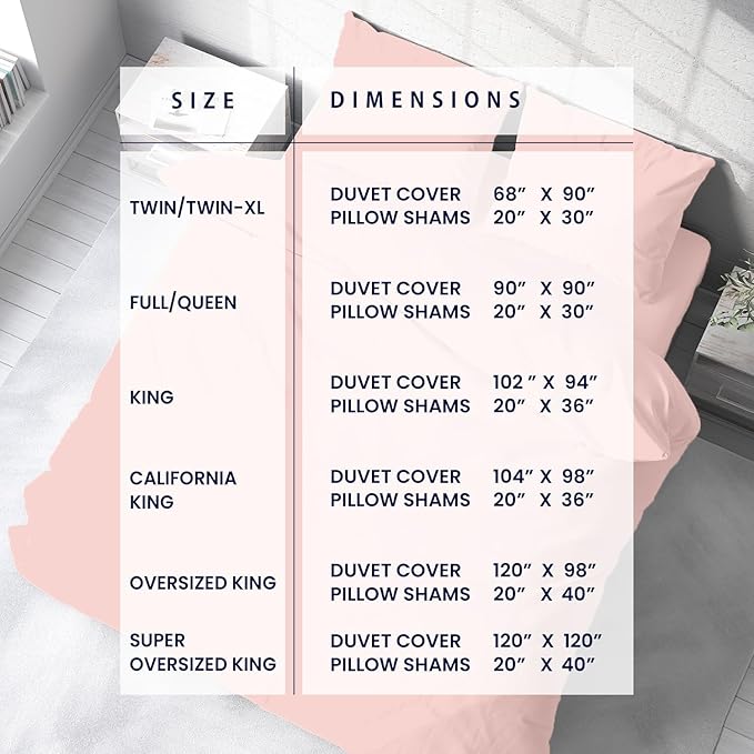 Kotton Culture 3 Pc Twin Size Duvet Cover Set- 100% Egyptian Cotton Sateen 600 Thread Count Ultra Soft Premium Durable Comforter Cover Zipper Closure & Corner Ties (Pink Blush, Twin/Twin XL 68" X 90")
