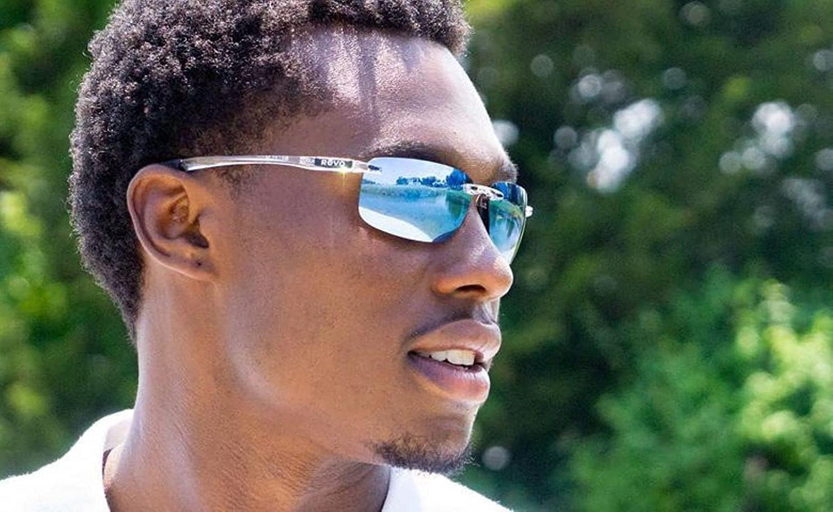 Polarized Rimless Rectangular Revo Descend N Sunglasses - Stylish UV Protection