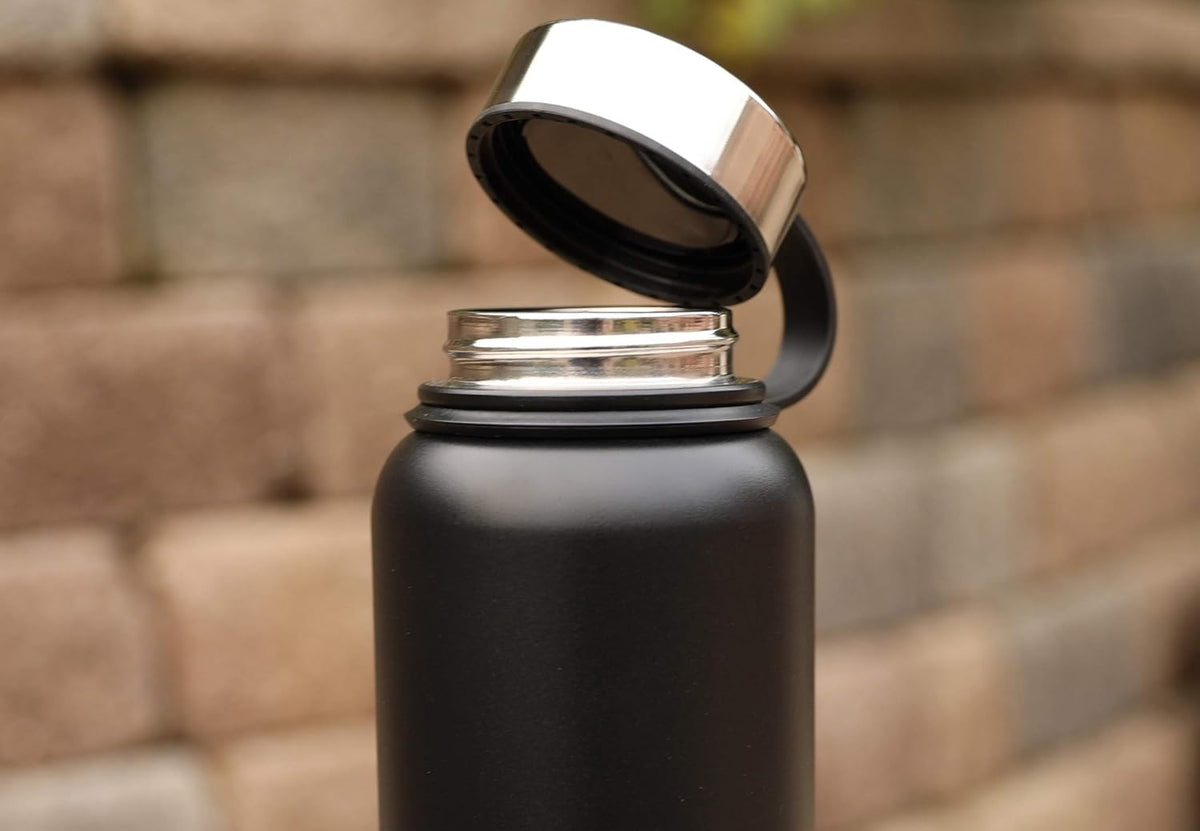 MIRA Stainless Lid for MIRA Wide Mouth Water Bottles | Compatible with Multiple Sizes: 12 oz, 18 oz, 22 oz, 32 oz & 40 oz | Leak Proof Cap