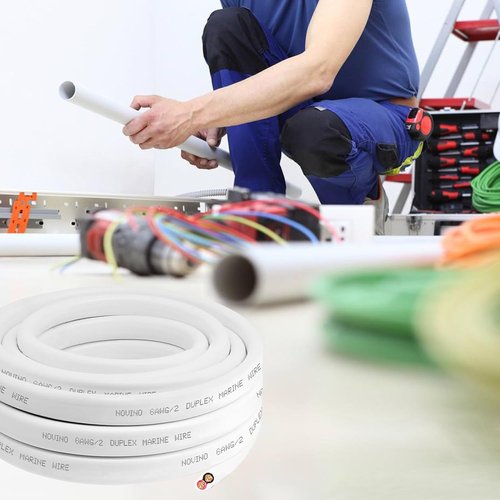Marine Wire 6 AWG - Duplex Marine Grade Tinned Copper Electrical Cable | 100ft Red & Black for Boats, RVs, Trailers