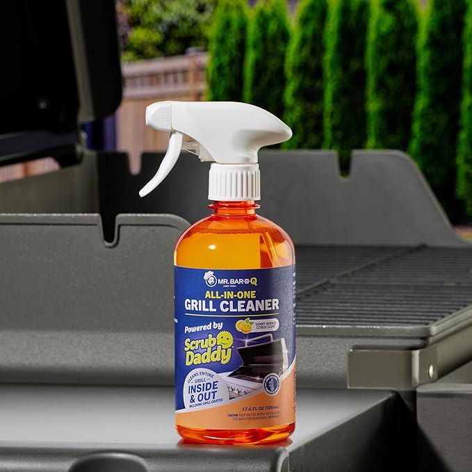 Mr. Bar-B-Q XL Triple Action Grill Brush and All in One Grill Cleaner Powered by Scrub Daddy
