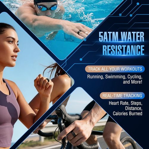 Halo Ring Smart - Fitness Tracker with Sensor Technology | iOS & Android Compatible, Long Battery Life
