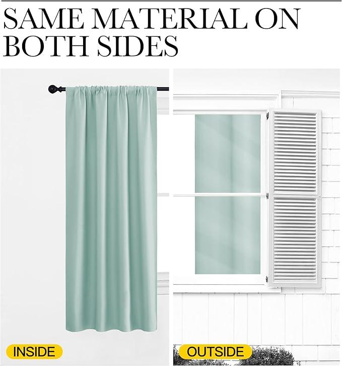 NICETOWN RV Blackout Curtains for Camper Windows, Aqua Blue, Short Blackout