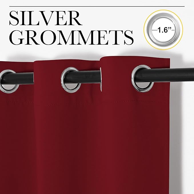 NICETOWN Home Decorations Thermal Insulated Solid Grommet Top Blackout Living