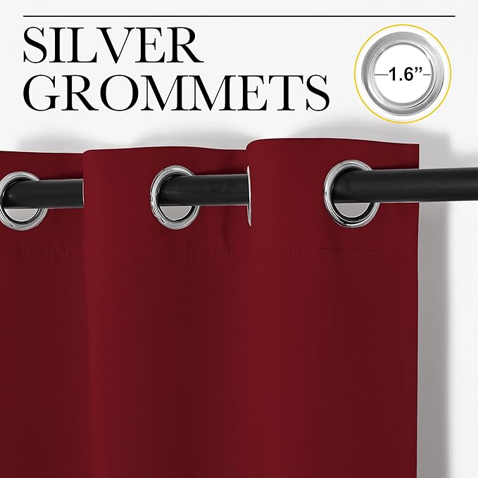NICETOWN Burgundy Red Blackout Drapes