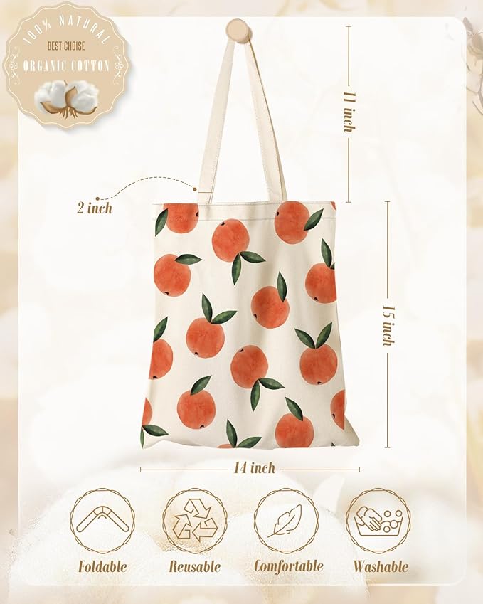 Miss Adola Aesthetic Canvas Tote Bag for Women - Sturdy Cloth Cotton Totes Bag with Pattern Shoulder Bag