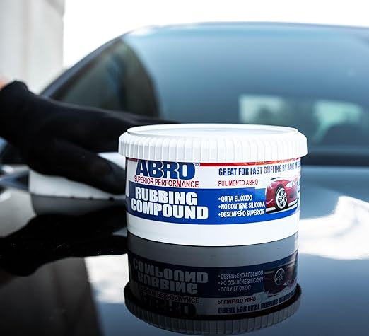 ABRO Superior Performance Rubbing Compound, 10 oz., Buffing Compound for Oxidized Finishes, Smooth, Reflect, Clean