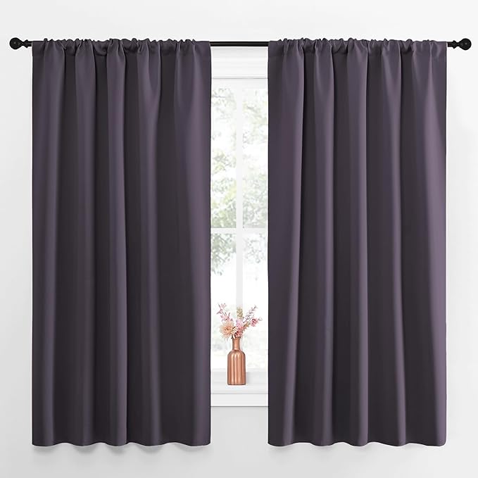 NICETOWN Blackout Curtains for Living Curtains, 52 by 63 Inch, Window Treatment