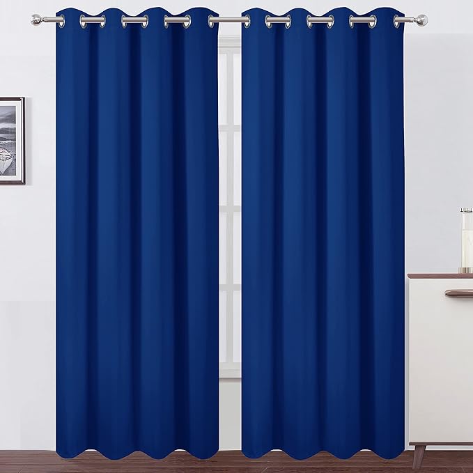 LEMOMO Blackout Curtains 52 x 84 inch/Royal Blue Curtains Set of 2