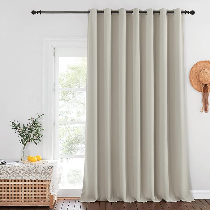 NICETOWN Extra Wide Blackout Sliding Door Curtains 95 inch Length