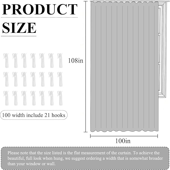 RYB HOME 100%Blackout Room Divider Curtain, Thermal Insulated & Privacy Assurd