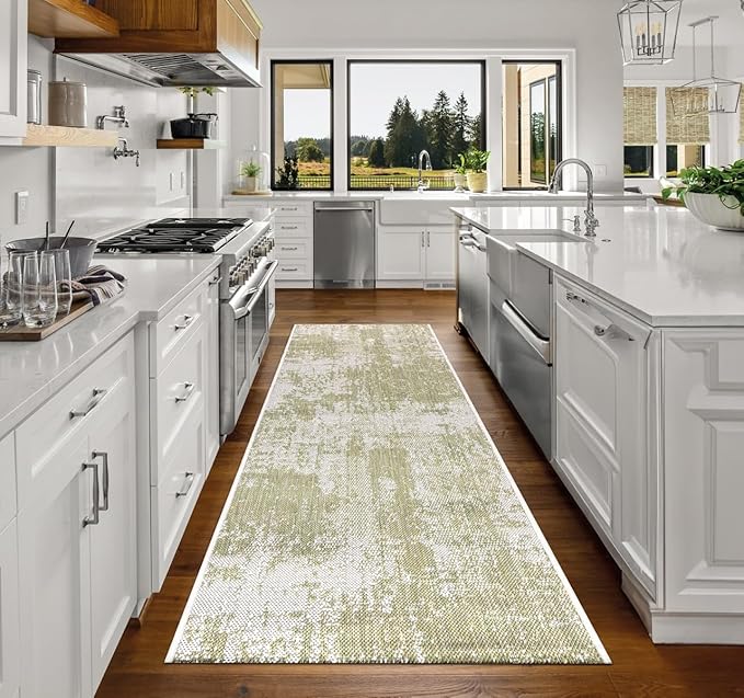 Keen Home Design Terrace Outdoor Runner Rug - 2x12 Washable Indoor/Outdoor Rug for Patio, Kitchen, Balcony, Beach, Garden, Deck and Porch, Size: 2'2"x11'10"