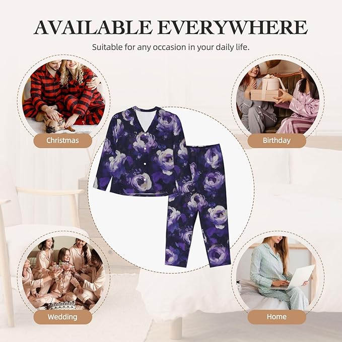 Retro Bee And Floral Women'S Pajama Sets Ultra-Soft Printed Sleepwear