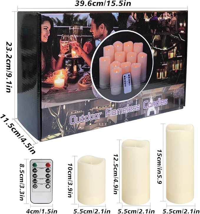 24-Pack LED Flameless Candles with Remote Control -Remote flameless Candles- Timer Candles -3D Flame Perfect for Halloween Christmas Parties,Wedding,Home Decor,Gift and Special Occasions.
