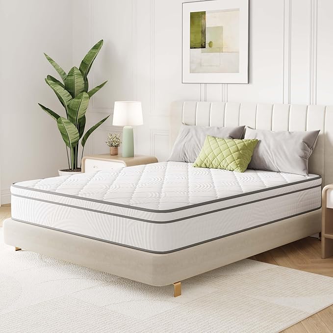 Novilla 14 Inch Queen Size Mattress, Hybrid Mattress Queen Size with Comfy Support, Bed Mattresses 14 Inch with Individual Pocket Springs for Motion Isolation & Pressure Relief, Certipur-Us Certified