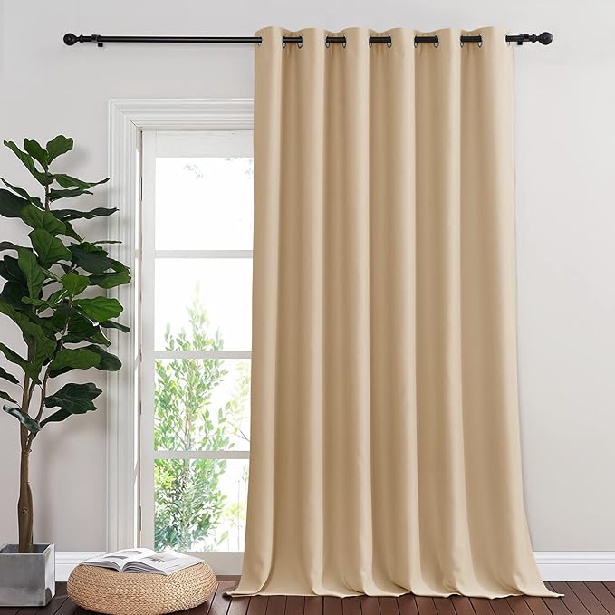 NICETOWN Sliding Door Curtain for Living Room, 1 Panel, Biscotti Beige