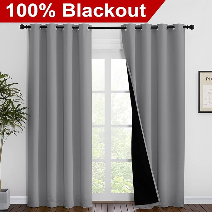 NICETOWN Full Shade Curtain Panels, Pair of Energy Smart & Noise Blocking Out