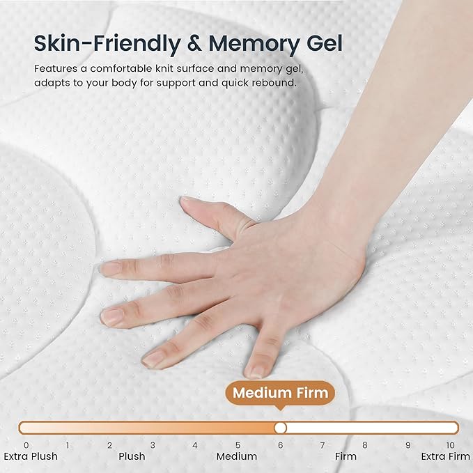 Queen Mattress, 14 Inch Gel Memory Foam Hybrid Mattress Queen Size Bed in a Box, Pressure & Pain Relief, Medium Firm, CertiPUR-US, Individual Pocket Spring, Edge Support
