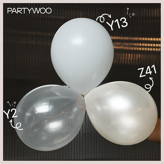 PartyWoo Clear Balloons 155pcs Different Sizes of 18 12 10 5 Inch Transparent Balloon Arch Kit for Graduation Wedding Baby Shower Bridal Shower Anniversary Birthday Party Decorations Clear-Y2