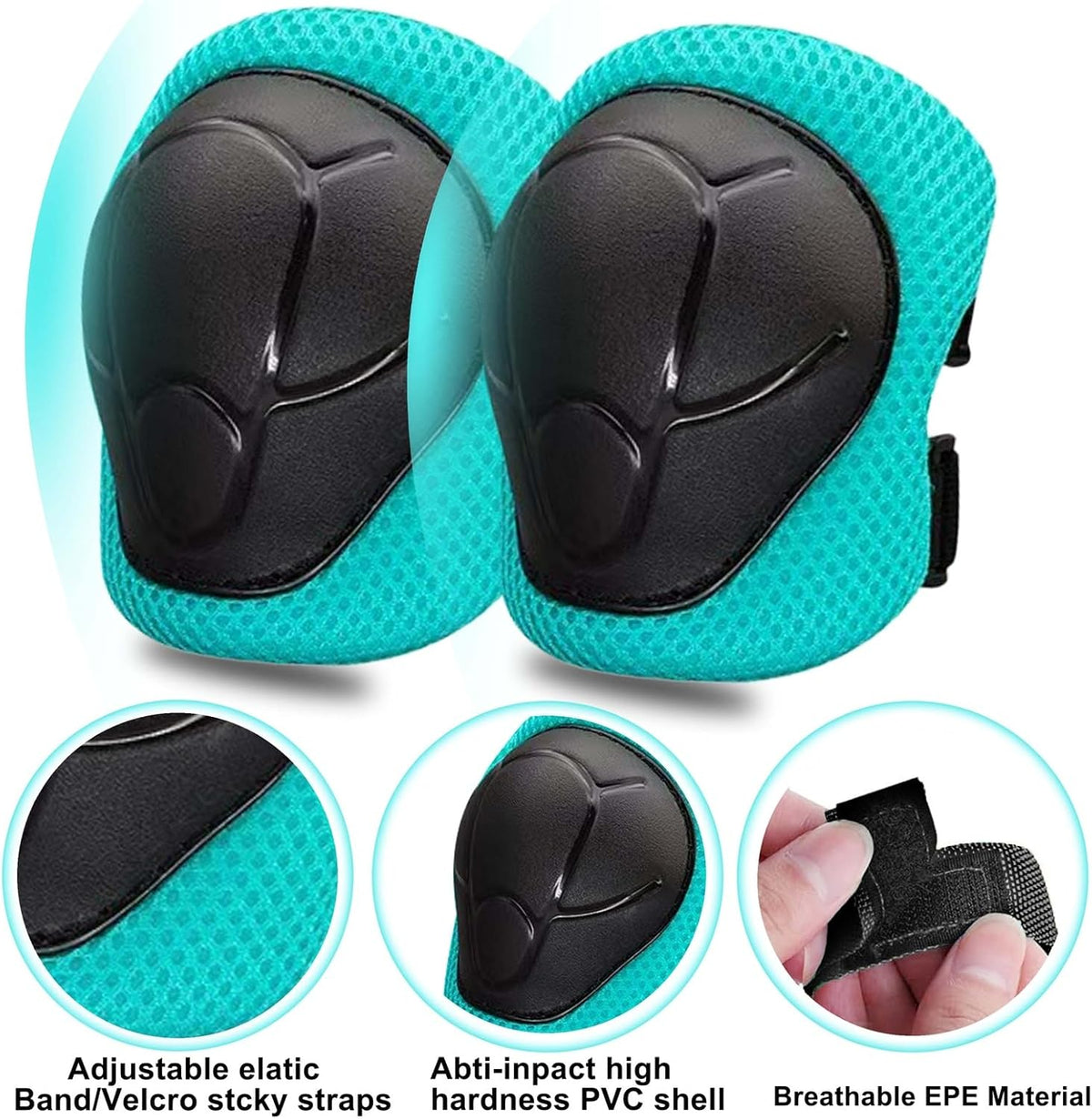Skiennix Knee Pads Set for Kids - Protective Gear with Elbow Pads & Wrist Guards | Ages 3-10