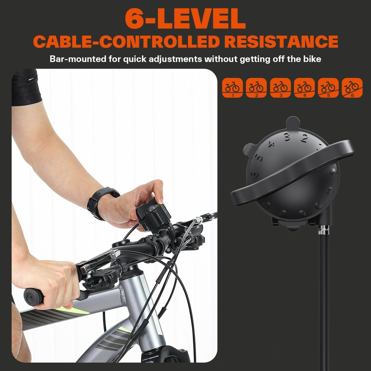 Sportneer Bike Trainer - Magnetic Stationary Stand for 26-28" & 700C Wheels | 6 Adjustable Resistance Levels