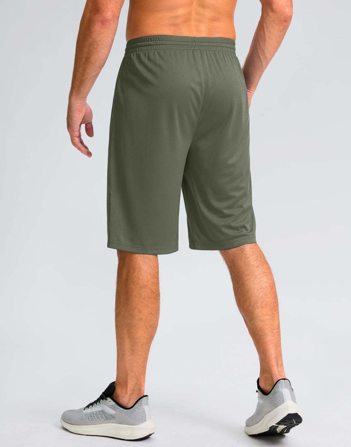 Men's Athletic Shorts with Pockets 9" / 11" Long Basketball Shorts Lightweight Quick Dry Gym Workout Shorts for Men(Sage,XL)