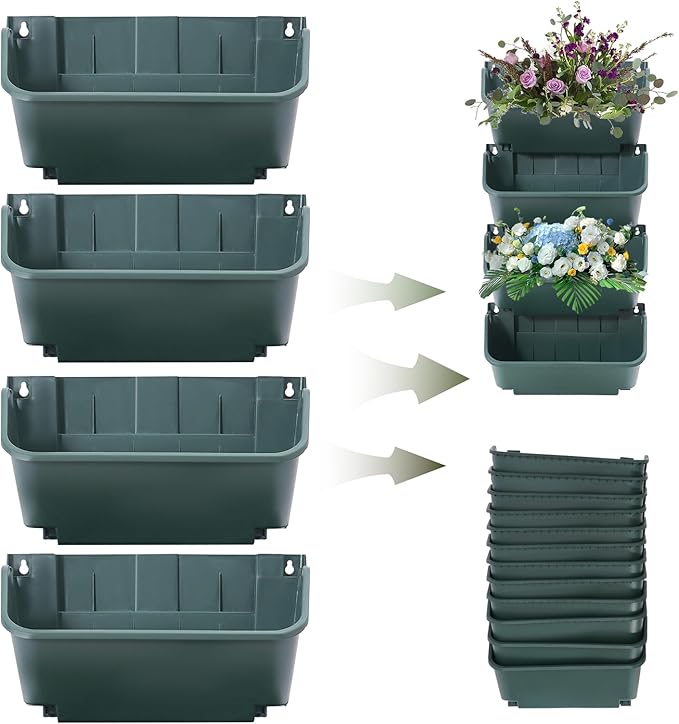 24 Pack Vertical Garden Planter, 13 inch Wall Mounted Planter